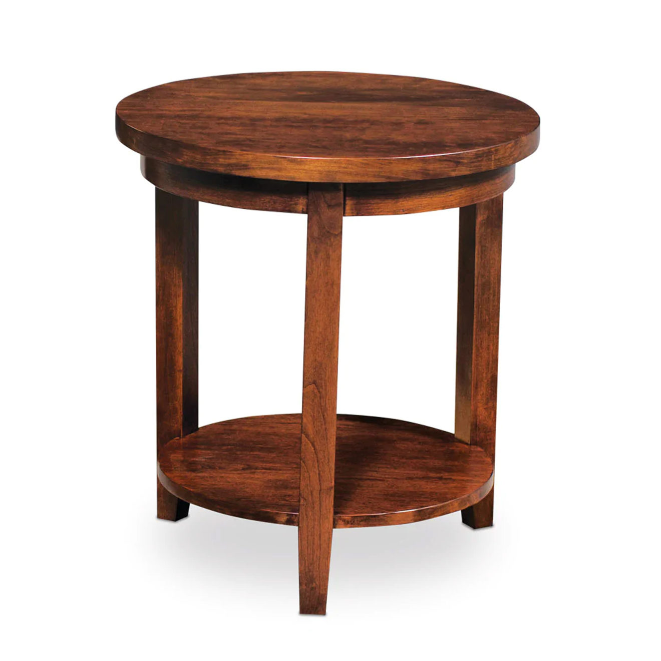 Parkdale Round End Table With Shelf Waunakee Furniture
