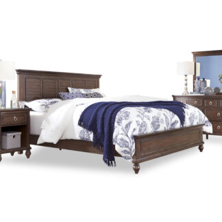 Marie King Bed, Nightstand and Dresser with Mirror