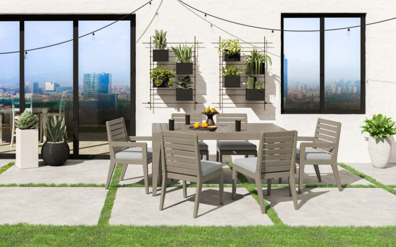 Sustain Outdoor Dining Table and Six Chairs