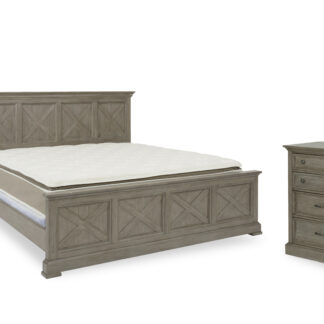 Walker King Bed, Nightstand and Dresser with Mirror