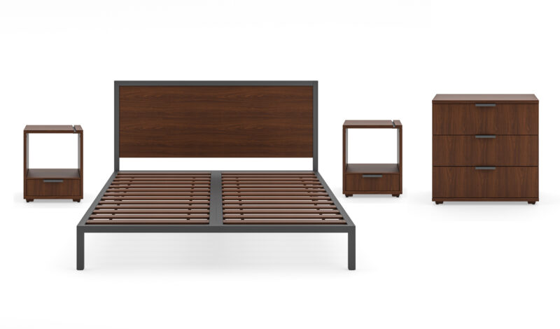 Merge Queen Bed, Two Nightstands and Chest