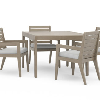 Sustain Outdoor Dining Table and Four Armchairs