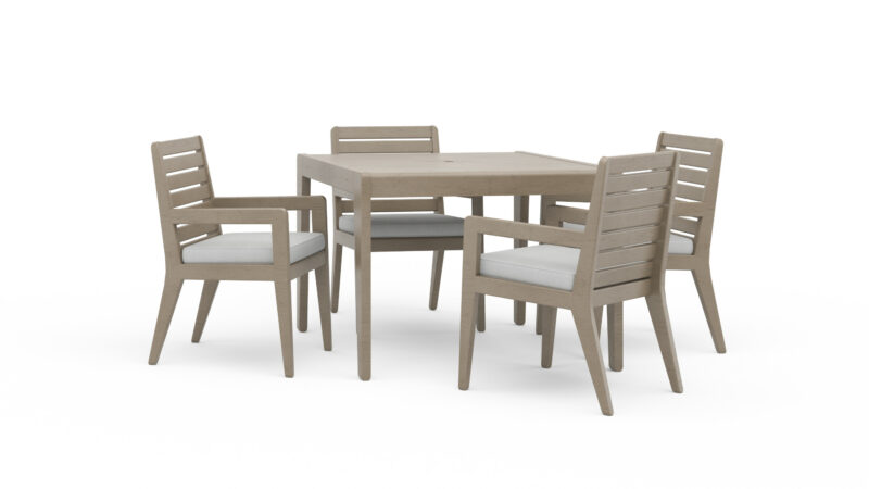 Sustain Outdoor Dining Table and Four Armchairs