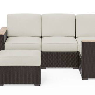 Palm Springs Outdoor 4 Seat Sectional, Ottoman and Side Table