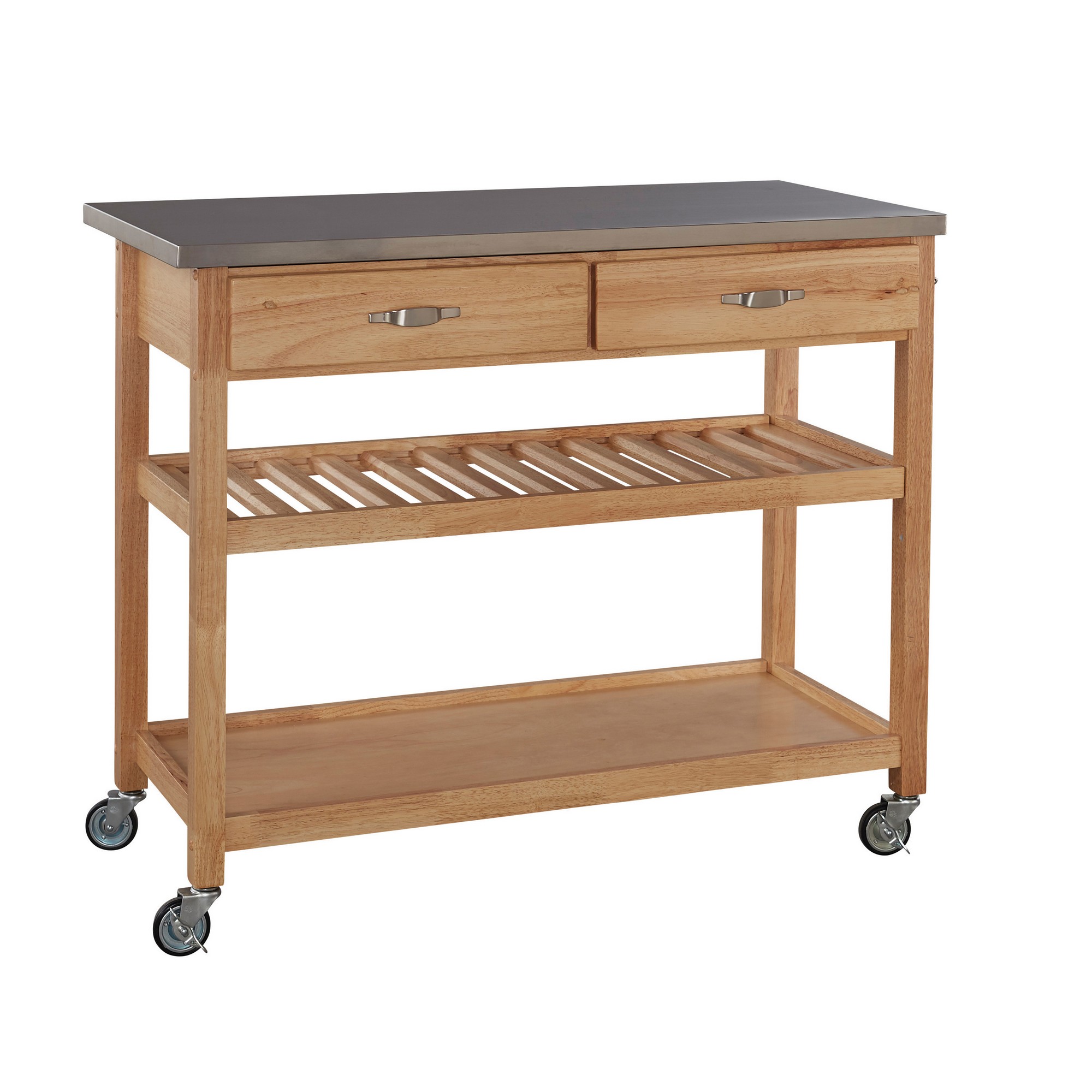  Homestyles Cuisine Kitchen Cart, Natural, Black Top