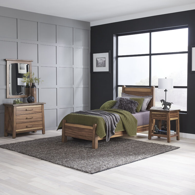 Forest Retreat Twin Bed, Nightstand, Chest, and Mirror