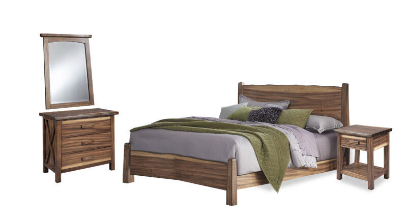 Forest Retreat King Bed, Nightstand, Chest, and Mirror