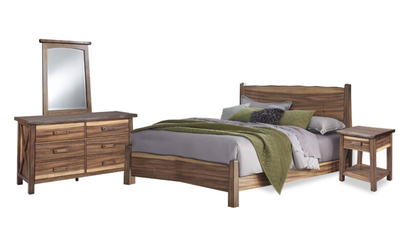 Forest Retreat King Bed, Nightstand, Dresser, and Mirror