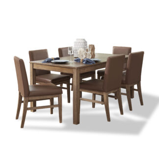 Montecito Dining Table and 6 Upholstered Chairs