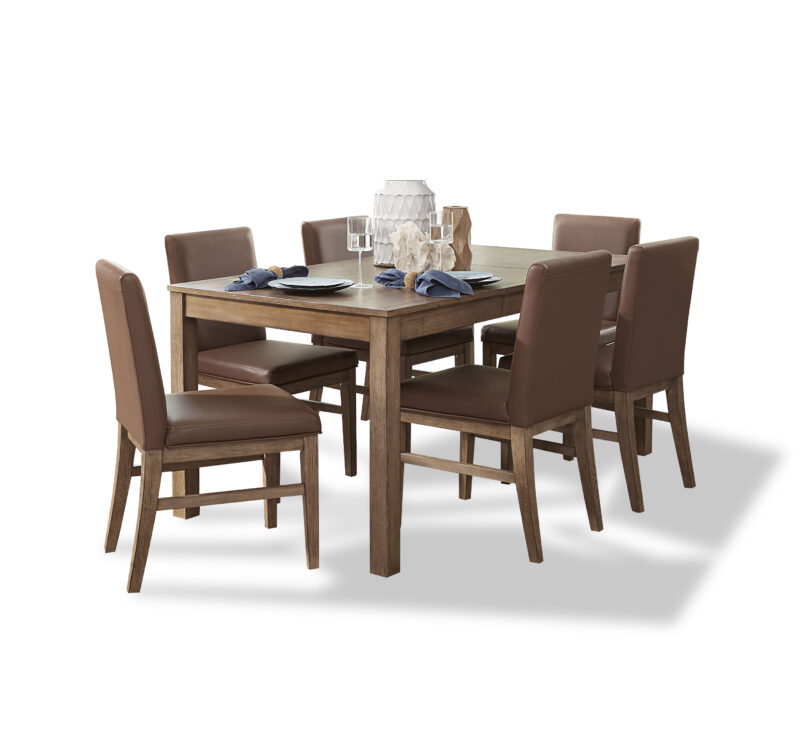 Montecito Dining Table and 6 Upholstered Chairs