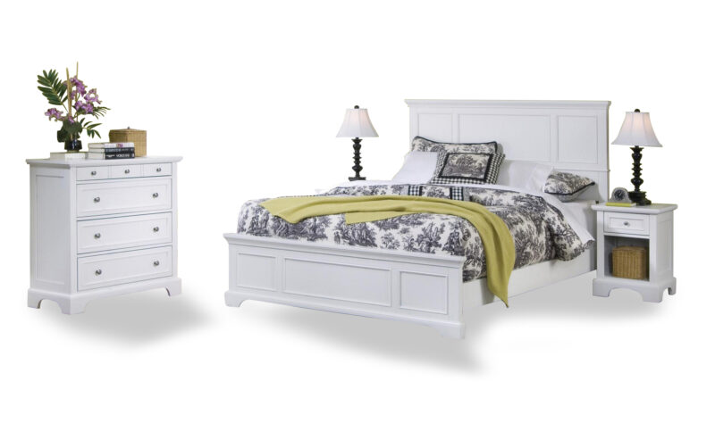 Century Queen Bed, Nightstand and Chest