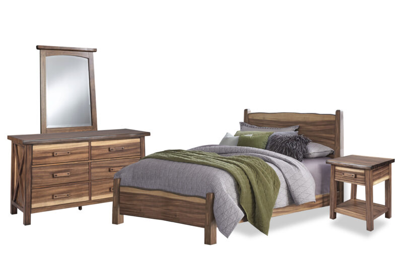 Forest Retreat Queen Bed, Nightstand, Dresser, and Mirror