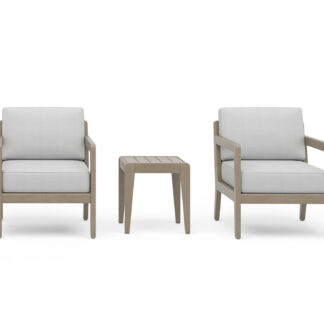 Sustain Outdoor Lounge Armchair Pair and End Table