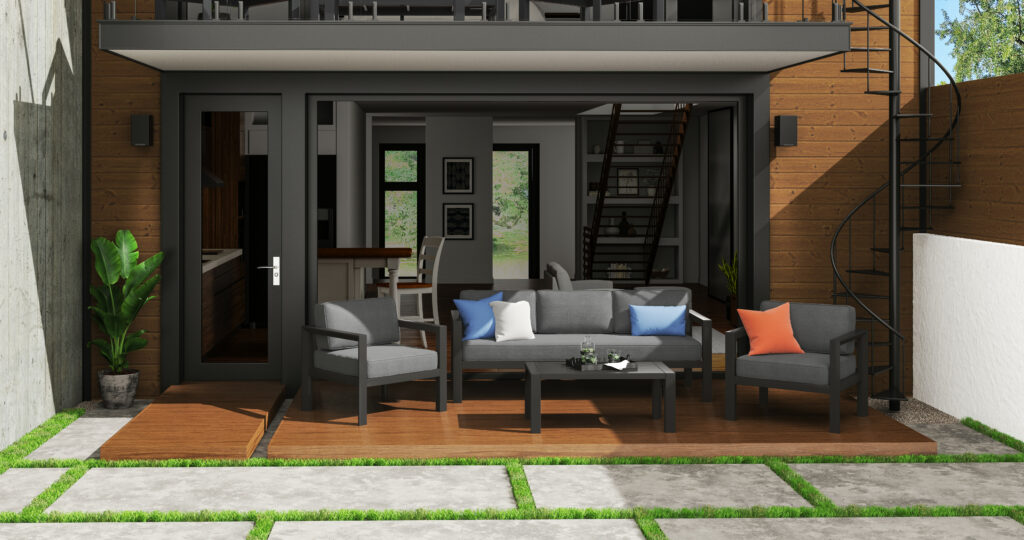 Grayton Outdoor Aluminum Sofa 4Piece Set Waunakee Furniture