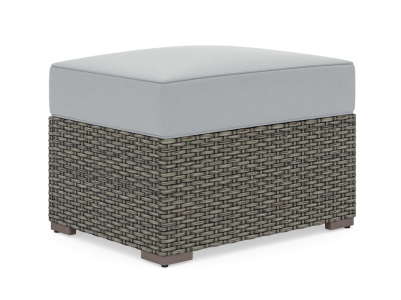 Boca Raton Outdoor 4 Seat Sectional, Ottoman and Side Table