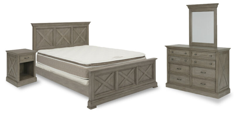 Walker Queen Bed, Nightstand and Dresser with Mirror