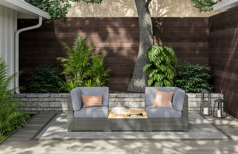 Boca Raton Outdoor Chair Pair and Coffee Table
