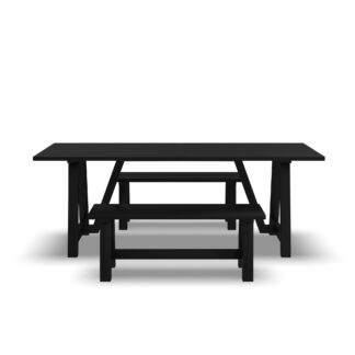 Trestle Dining Table with 2 Benches