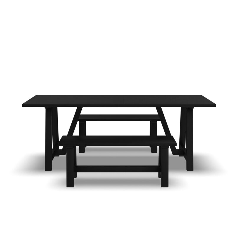 Trestle Dining Table with 2 Benches