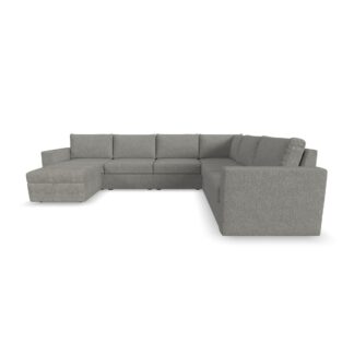 Flex 6-Seat Sectional with Standard Arm and Ottoman