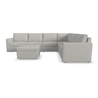 Flex 6-Seat Sectional with Standard Arm and Storage Ottoman
