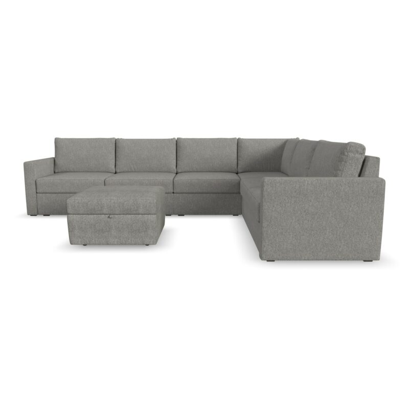 Flex 6-Seat Sectional with Standard Arm and Storage Ottoman