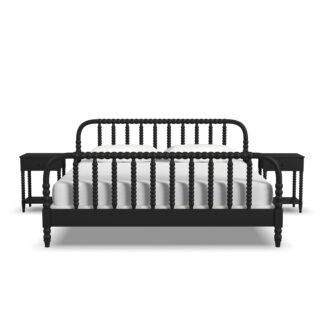 Spindle King Bed and Two Nightstands