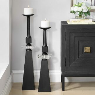 Ebon Glow Candleholders